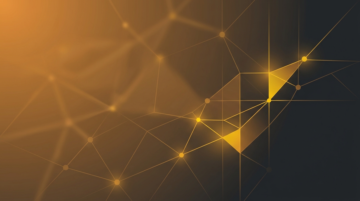 Abstract geometric banner with subtle interconnected lines and structured shapes, representing organized knowledge within an email header.